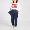 Women's Jeans Autumn Large Size Jeans Elastic Waist 5XL 7XL 8XL 9XL Fashion Ladies Elastic Waist Pocket Pencil Pants 230829