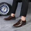 Sapatos de vestido versão coreana moda apontada negócios homens de couro casual masculino único