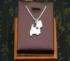 Hanger Kettingen Handgemaakte Boho Chic West Highland White Terrier Ketting Mode Cartoon Hond Sieraden Goud Twee Kleur Plated 12 stks/partij