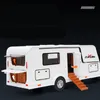 Diecast Model Araba 1/32 Alaşımlı Trail RV Kamyon Araba Modeli Diecast Metal Rekreasyon Off-Road Araç Kampçı Araba Modeli Ses ve Hafif Çocuk Oyuncak Hediyesi 230829