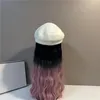 Berets 202308-shi ins chique moda imitação de vison pérola retalhos longo legal falso cabelo senhora serviço chapéu mulheres lazer viseiras boné