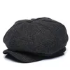 Bérets épaissi laine tweed chapeau octogonal papa hiver feutre sboy casquette mâle loisirs Ivy casquettes homme grande taille béret 5658 cm 5860 cm 230830