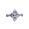 Anneaux de cluster Spring Qiaoer 925 Sterling Silver 6 12mm Marquise Cut Simulé Moissanite Diamant Bague de fiançailles de mariage Femmes Fine Bijoux