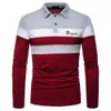 Mens Polos Mens Redigering Design Summer Long Sleeved Polyester Polo Shirt Slim är lämplig för Business Leisure Printing Tops 230830