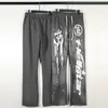 Herrbyxor Hellstar Sweatpants Högkvalitativ tung ulltyg Flame Letter Print Hellstar Street Hip Hop Loose Män kvinnor 230830