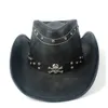 Wide Brim Hats Bucket 100 Leather Men Women Black Western Cowboy Hat Outdoor Sombrero Hombre Cowgirl 230830