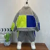 Kleidung Sets Herbst Kinder Große Tasche Langarm Set Jungen Strickjacke Pullover Hosen Zweiteilige Einfache Sportswear