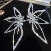 Urok luksusowy moda przesadzona cyrkon klonowy liść kwiatowe kolczyki dla kobiet Osobowość Osoby biżuterii Pendientes Mujer 230829