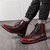 Bottes hommes rétro personnalité rouge bleu confortable à lacets en cuir mode chaussures homme Durable semelle décontracté taille 3848 230829