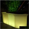 Mobiliário comercial iluminação moderna mudança de cor recarregável pe led alta cocktail bar mesas contador de entrega gota casa jardim otwpk