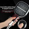 Bathroom Shower Heads 8-Speed Square Shower Head Large Panel Booster Faucet Nozzle Water Saving Piano Adjustable Water Massage Bathroom Shower Head x0830