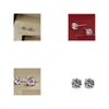 Charm Mens Womens Lovers Studörhängen smycken Högkvalitativ mode Runda 4 Prong 100% Sier Moissanite Diamond för Drop Delivery DHC7P