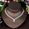 Halsband örhängen set hibride lyx exklusiva cirkelörhängen för kvinnor bröllop brud kubik zirkon dubai nigeria smycken n-1536