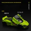 Diecast Model 1 24 McLaren 765LT Supercar Car Car Toy Diecasts Deainting Metal Sound and Light Toys for Children 230829