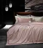 Set di biancheria da letto Set ricamo con copripiumino Lenzuolo Federa Tessili per la casa in cotone di lusso