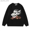 Streetwear uomo maglione lavorato a maglia maglione grafico drago pullover Hip Hop maglione Harajuku allentato morbido Y2K abbigliamento unisex Q230830