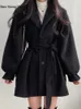 Cappotto corto di lana da donna in misto lana Autunno Inverno Pesante casual Hepburn Style Top semplice e alla moda 230830