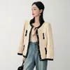 Casacos femininos casacos de lã para mulheres 2023 outono inverno runway designer pequeno perfumado 4 bolsos crochê suave franjas tweed jaqueta feminina