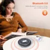 CD Player Portable Hifi Bluetooth 50 и FM -передатчика Перезаряжаемая стереоплееры, касающаяся кнопки Vibration с наушниками 230829