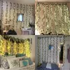 Faux Floral Greenery 12PCS人工植物バルコニー装飾LIANA LED LED LEAF GARLAND SILK RATTAN VINE ROOM DECOR HOME LIVING Exterior Terrace 230829