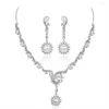 Halsband örhängen set verktyg brud klänning tillbehör blomma choker krage kedja kristall bröllop smycken brud pärlhänge