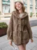 Women's Fur Autumn Winter Plush Velvet Coat Hooded Cute Bear Ears Environmentally Friendly Horn Buckle Similar To Teddy