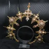Gothic Lolita Tiara Crown Headwear Accessories Headband DIY Vintage Sun Goddess Baroque Halo Headpiece Parts Halloween Decor