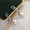 Boucles d'oreilles YIKALAISI 925 bijoux en argent Sterling pour femmes 9-10mm ronde perle d'eau douce naturelle en gros