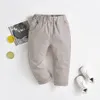 Pantalon printemps et automne enfants garçons coton pantalon pour bébé mince blanc noir enfant en bas âge vêtements décontractés 230830