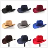 Chapeaux larges chapeaux seau 2grande taille laine femmes hommes western cowboy chapeau pour gentleman dame jazz cowgirl avec cloche en cuir église sombrero casquettes 230830