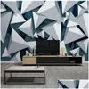 Tapety niestandardowe malarstwo tkaniny ścienne Streszczenie 3D geometryczny trójkąt trójkąt salon telewizja