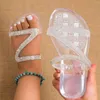 Slippers Summer Women обувь Прозрачная хрустальная z -веревка для душевой одежды для женского размера 8 ширина шириной