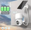 IP -kameror WiFi Solar PTZ Camera 4MP Wireless CCTV Security Outdoor WiFi Batteri laddas med panel 230830