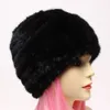 Beanie Skull Caps vinterkvinnor s äkta riktiga stickade mink päls hattar kvinnliga varm öron mode huvudbonad naturlig 230829