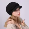 Visières couleur bonbon femmes chapeaux chauds hiver solide tricoté polaire béret chapeau coréen dame Gorras Harajuku décontracté épaississement casquettes à pointe