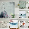 Rideaux de douche Paysage chinois fleur et oiseau impression salle de bain rideau étanche décoration de la maison rideau de douche avec R230830