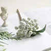 Decorative Flowers 1PC Home Decor Short Branch Artificial Berry Christmas Tree Foam Fruits Small Fruit Bunch Flower Arrangement Accessories