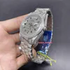 Nowy mrożony diamentowy zegarek dla mężczyzn Watch Watch zegarki Silver Stal nierdzewna Automatyczna mechaniczna zegarek 287X