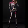 Costume à thème Femmes Halloween Cosplay Combinaisons Drôle Squelette Body 3D Stretch Skinny Combinaison Tenue Catsuit pour Adultes 230829