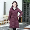 Abrigos de trinchera para mujer Mujeres Invierno con capucha Largo brillante A prueba de viento Abrigo cálido Mamá Puffer Chaqueta Algodón Acolchado Parkas Abrigo