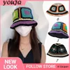 Breda randen hattar hink hattar korea handgjorda virkade hinkar för kvinnor y2k vintage sommarstrand hatt blomma ihålig stickad bob gorras sombreros 230829