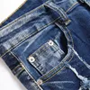 Punk Style Blue Patchwork Jeans Fashion Mid-Rise Slim Slacks Hip Hop Biker Pencil Pants HKD230829