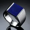 Bröllopsringar Bocai Real Sterling Silver S925 Ring Men S Lapis Lazuli Personlighet Retro Thai Jewelry Argentum för män 230830