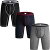 Underbyxor 3 Pack Långben Herrboxer Shorts BROWS COMPHER MULTIPACK ÖPPNING FLY POUCH SPORTS Underkläder Trosor Män 230829