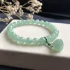 Bracelet en jade naturel lotus, petite main, perles rondes, orne les tours, cristal de vent, perles de jade, nation