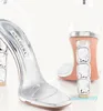 우아한 브랜드 Aura Sandals Shoes Crystal 장식 하이힐 Satin Strass Cross Alkle Straphy Brial Wedding Perfect 검투사 EU35-43