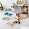 Hair Accessories New Cute Cartoon Cat Hairpin Ribbon Acetate Fiber Clips Bangs Duckbill Clip For Womans Girls Fashion Barrettes Drop D Dh0Iz