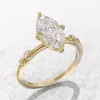 Bandringe Huitan AAA Kristall Marquise Zirkonia für Frauen Mode Dünner Ring Verlobung Hochzeit Zubehör Statement Schmuck 230829