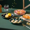 Teller, Keramik-Knödelteller mit Saucenschale, 20,3 cm, Sushi-Servier-Snack-Platte, Obst-Dessert-Tablett, Küchengeschirr