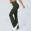 Pantalones activos para mujer, sensación desnuda, Yoga, Color sólido, pierna ancha, cintura alta, gimnasio, acampanados, pantalones de entrenamiento de baile súper elásticos, ropa